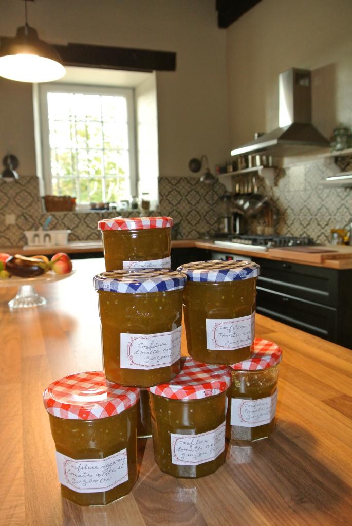 confiture tomates vertes, agrumes et gingembre